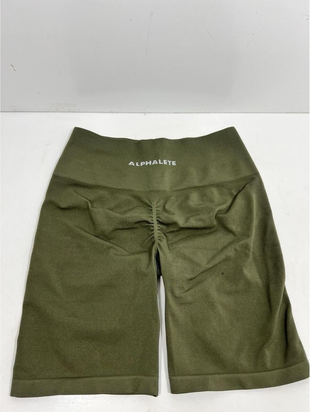 Alphalete Amplify Biker Shorts Women Sz M Sage Green